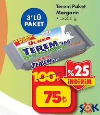 ÜLKER TEREM PAKET MARGARİN 3X250 G 3'LÜ PAKET